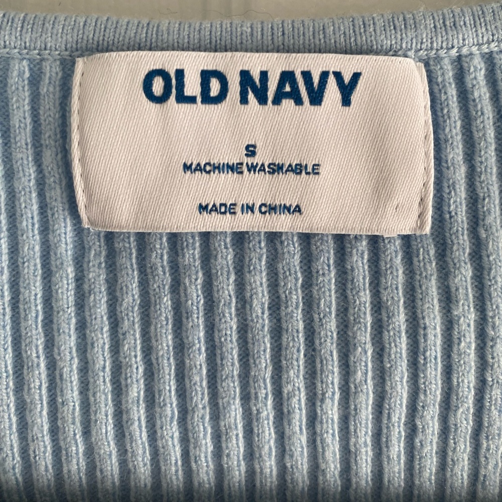 NWOT Old Navy Square Neck Ribbed Baby Blue Sweater size small - Picture 7 of 11